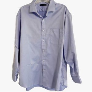 Tommy Hilfiger Men's Button-down Dress Shirt Size 18 (34-35) Blue Long Sleeve